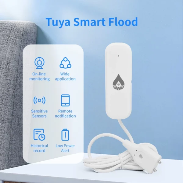 Tuya WiFi water leakage sensor smart home water leakage detector flood alert overflow security protection