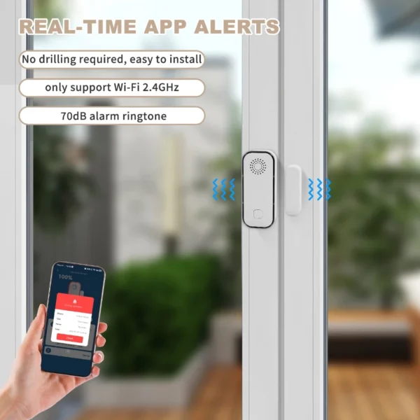 Tuya WiFi Door Sensor Contact Sensor Open Closed Detector Smart Home Alarm Security Protection Work with Aleax Smart Life