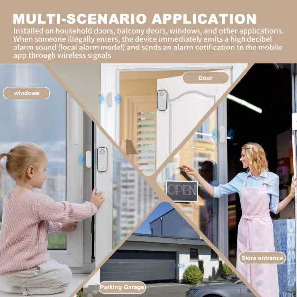 Tuya WiFi Door Sensor Contact Sensor Open Closed Detector Smart Home Alarm Security Protection Work with Aleax Smart Life