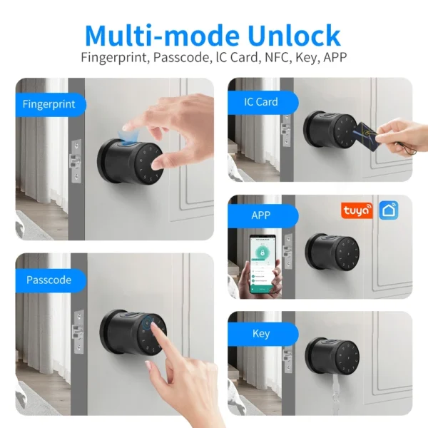 The Tuya Bluetooth digital door lock can be manually talled and unlocked in 5 ways using the Tuya app or Smart Life app