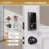 Keyless Entry Door Lock with 100 Codes   Electronic Keypad Deadbolt for Front Door   Electronic Door Lock with Anti Peeping Password   Touch Locking Auto Lock   AL301