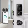 Keyless Entry Door Lock with 100 Codes   Electronic Keypad Deadbolt for Front Door   Electronic Door Lock with Anti Peeping Password   Touch Locking Auto Lock   AL301