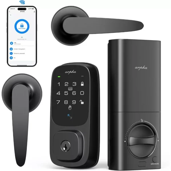 cn-11134207-820l4-mmzodmpzllom5c.webp Keyless Entry Door Lock Palmar Vein Recognition Deadbolt Built in WiFi Google Assistant App Control Voice Control NFC Two styles of door handles SP300