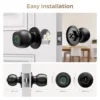 cn-11134207-820l4-mnf6m9su8npeed.webp Keyless Entry Door Lock Smart Fingerprint Door Knob Biometric Technology Storage Memory Function Backup Keys Included Smart Lock 3 Modes for Worry free Use Fit for Bedroom D500