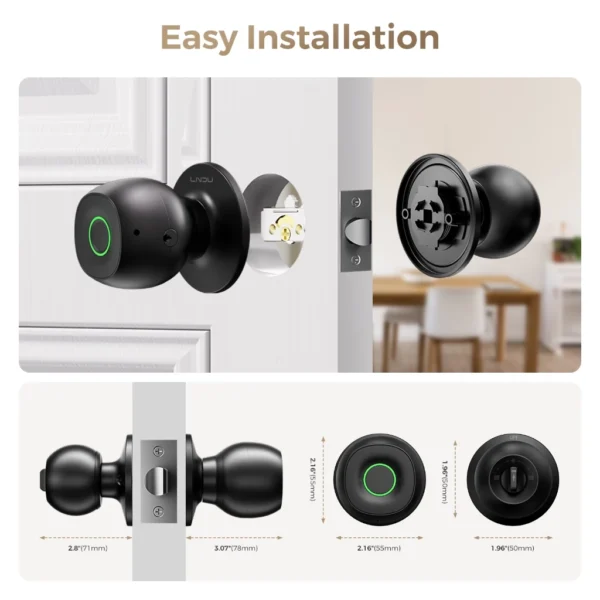 cn-11134207-820l4-mnf6m9su8npeed.webp Keyless Entry Door Lock Smart Fingerprint Door Knob Biometric Technology Storage Memory Function Backup Keys Included Smart Lock 3 Modes for Worry free Use Fit for Bedroom D500