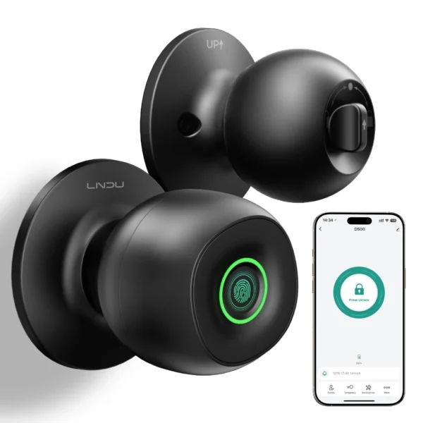 cn-11134207-820l4-mnf6mqjklaf788.webp Keyless Entry Door Lock Smart Fingerprint Door Knob Biometric Technology Storage Memory Function Backup Keys Included Smart Lock 3 Modes for Worry free Use Fit for Bedroom D500