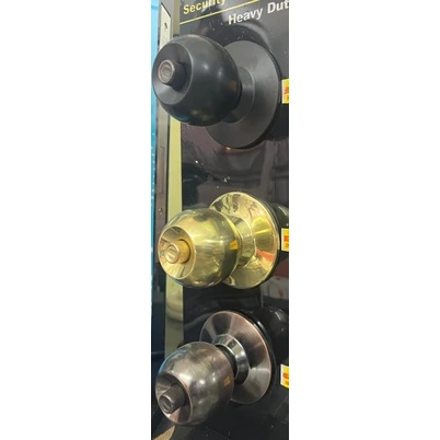 DECO High Quality Door Knock Brass Keyed Black   Gold   Brown   Silver  Tombol Pintu Lock Bulat Berkualiti Heavy Duty