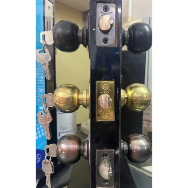 DECO High Quality Door Knock Brass Keyed Black   Gold   Brown   Silver  Tombol Pintu Lock Bulat Berkualiti Heavy Duty