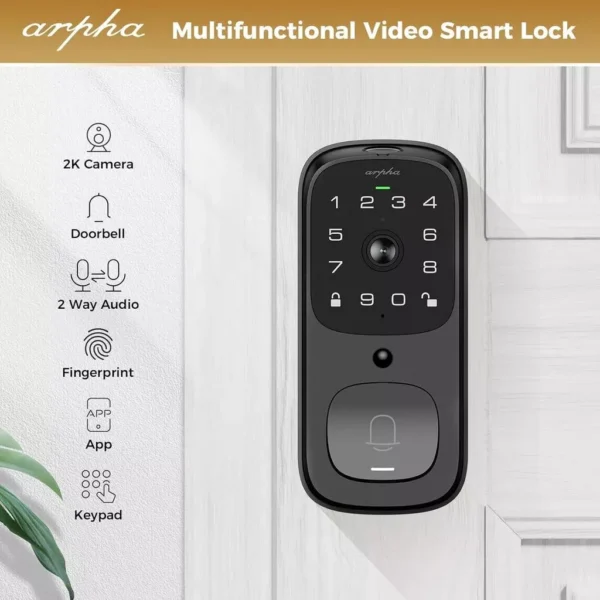ARPHA Fingerprint Smart Door Lock   Keyless Entry Door Lock  Built in WiFi Deadbolt with Keypad  APP Remote Control  Easy tallation  AL501