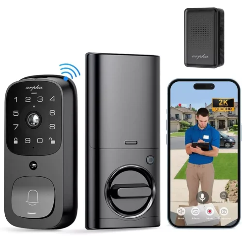 ARPHA Fingerprint Smart Door Lock   Keyless Entry Door Lock  Built in WiFi Deadbolt with Keypad  APP Remote Control  Easy tallation  AL501