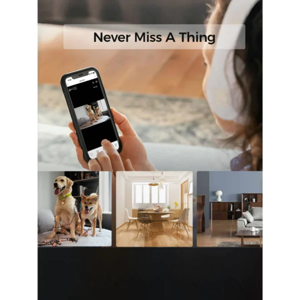 ARPHA 2K Indoor Security Camera with App  WiFi Home Camera Sound Detection PIR Motion Detection  Night Vision 130  2 Way Talk Easy to tall P160 2A