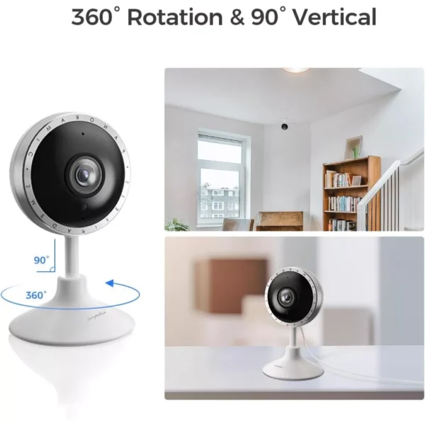 ARPHA 2K Indoor Security Camera  Pet Camera for Home Security with WiFi  Sound Detection  Night Version Two Way Talk  PIR Human Detection  Support TF Card  Huge Cloud Storage P160